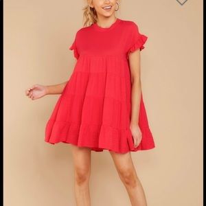 Red tiered dress